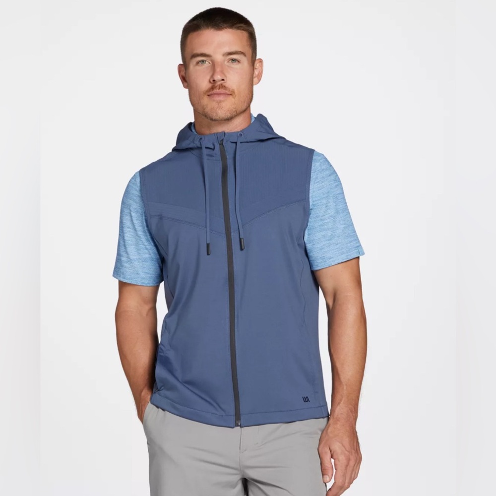 VRST Men's Full Zip Golf Vest Small Indigo Navy
